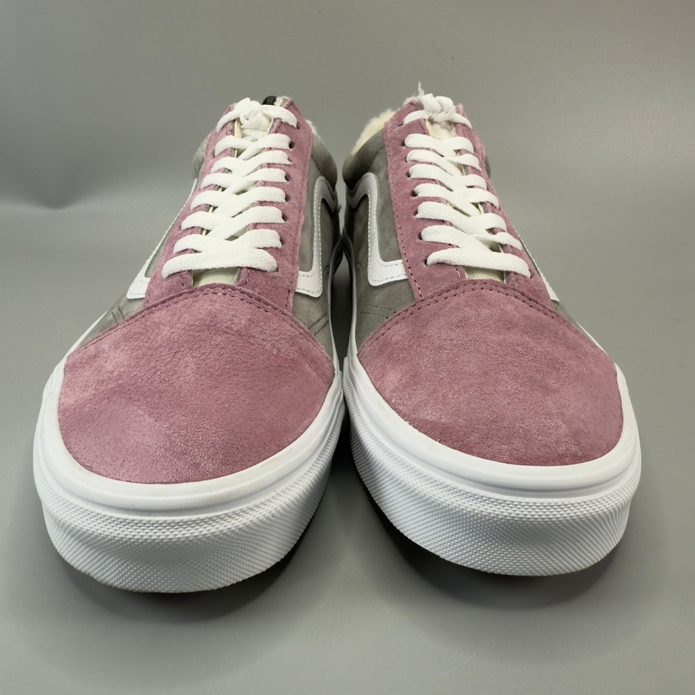 Vans Old Skool Mens 9.5 9 1/2 Pink Gray Blue Shoes Sherpa Suede Water Repellent - Picture 2 of 16